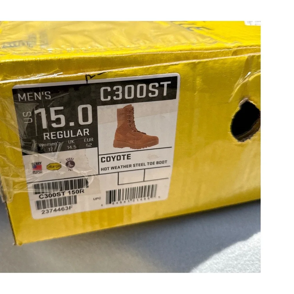 NEW Belleville C300ST Steel Toe Boots Mens 15 Coyote Hot Weather Combat Military